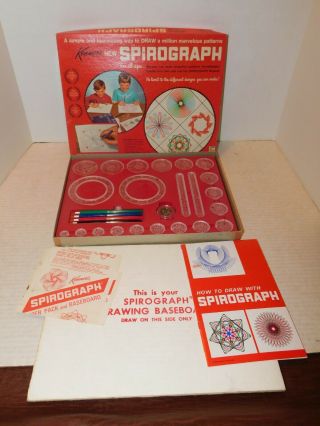 Vintage 1967 Kenner Spirograph Set 401 Toys Spiral Patterns Complete
