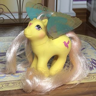 My Little Pony G1 Yellow Baby 1988 Hasbro Summer Flutter Wings Humming Bird