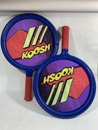 Vintage 1992 Oddzon Koosh Ball Paddle Raquet Racket Blue A3