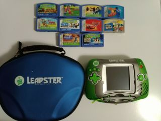Leap Frog Leapster Learning Game System Bundle With Case And 10 Games