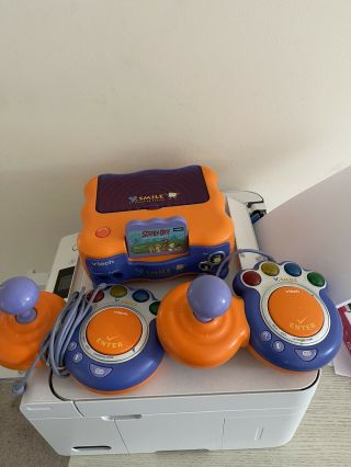 Vtech V Smile Tv Learning System Console W/ 2 Controllers And Game