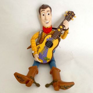 Disney Toy Story 2 Strummin Singing Woody Doll 17 " W/guitar 1999 Mattel