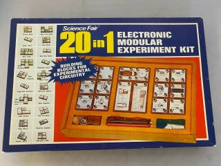 Vintage Science Fair 20 In 1 Electronic Modular Experiment Kit Circuit 1970