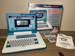 Vtech Talking Whiz Kid Notebook - Educational Laptop 1993 Plus Cartridges