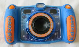Vtech Kidizoom Duo Kids Digital Camera 5.  0 5mp 4x Zoom Blue Orange Camera Only