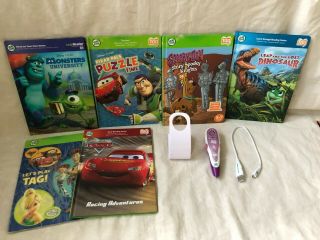 Leap Frog Tag System Reader Pen With 6 Books,  Scooby Doo,
