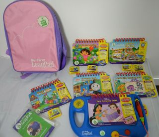 My First Leappad Leapfrog 6 Games Cartridges Books Backpack Leap Frog