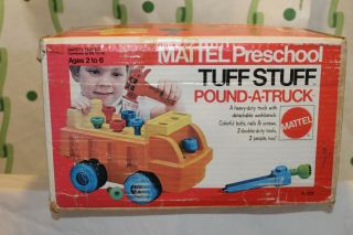 Vintage 1972 Mattel Preschool Tuff Stuff Pound A Truck Workbench