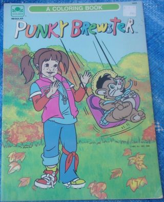 1987 Punky Brewster Coloring Book By Golden Uncolored Nbc Glomer Brandon Vintage