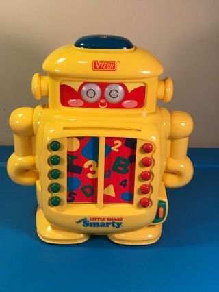 Vtech Vintage Talking Little Smart Smarty Robot With 10 Card Set - Euc