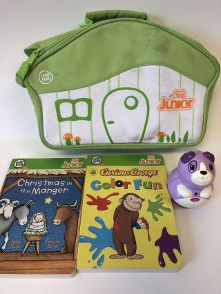 Leap Frog Tag Junior Reader Purple,  With Case And 2 Books Curious George