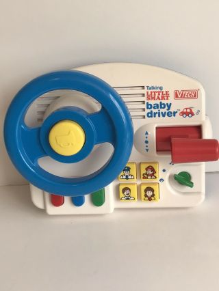 Vintage Vtech Talking Little Smart Baby Driver Steering Wheel Toy -