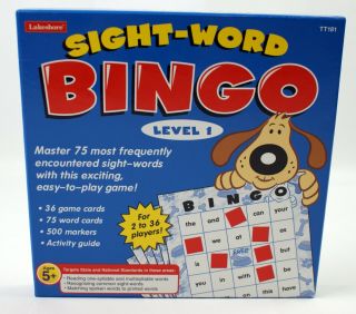 Lakeshore Sight - Word Bingo Level 1 Children’s Educational Game Ages 5,  2 - 36 Play
