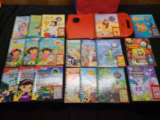 Story Reader System 18 Books & 9 Cartridges Games 1 Carrying Bag Disney Dora