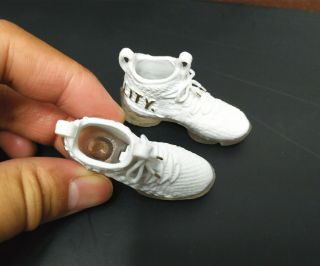 1/6 White Basketball Shoes With Transparent Sole For 12 " Lebron James Eb Figure