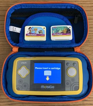 Vtech Mobigo Handheld System Toy Story 3 & Scooby Doo Games & Case