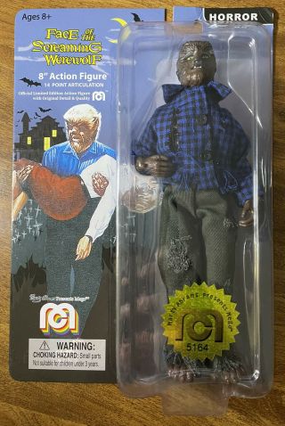 Wolfman Mego 8 " Retro Figure Horror Face Of The Screaming Werewolf