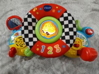 Vtech Buggy Steering Wheel Toy Toot Toot Drivers Straps Attach To Pushchair Toy