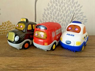 Vtech Baby Toot Toot Drivers Cars X 3 Bundle Police Car,  Taxi Cab & Red Bus Toy