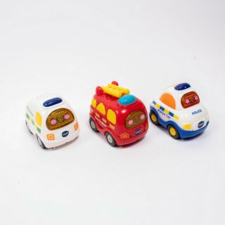 Vtech Toot Toot Emergency Vehicle Toy Bundle Police Car,  Fire Engine & Ambulance