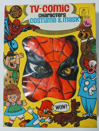 Vintage 1972 Ben Cooper Spider - Man Costume Playsuit And Mask
