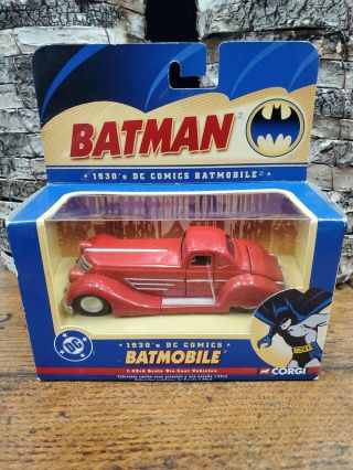 2005 Corgi Dc Comics 1930 Red Batmobile 1:43 Scale Die Cast Vehicle 77323 (c)