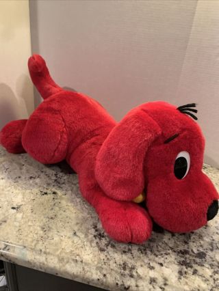 Vintage 2000 Clifford The Big Red Dog Large Laying Stuffed Plush Animal Toy 26 