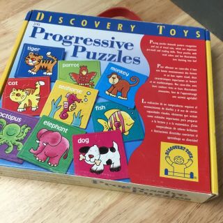 Vtg Discovery Toys Progressive Puzzles 2252 Mini Puzzles Animals Sea Zoo Retired