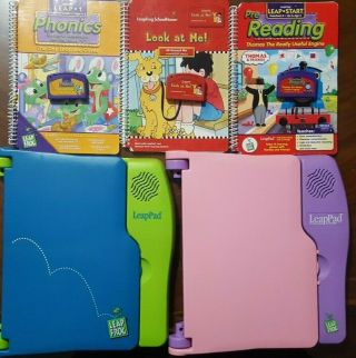 2 Leapfrog Leappad Learning Game System Console Model 57 - 000 - 01 3 Book Cartridge