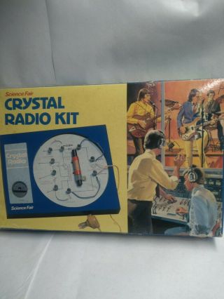Science Fair Crystal Radio Kit 28 - 177 Rare Vtg Toy 70s Rock Band Graphics Studio