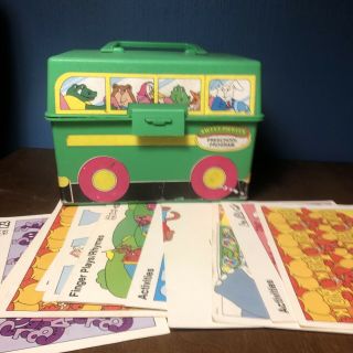 Vintage Sweet Pickles Preschool Kids Learning Program Green Bus Case W/ 11 Cards
