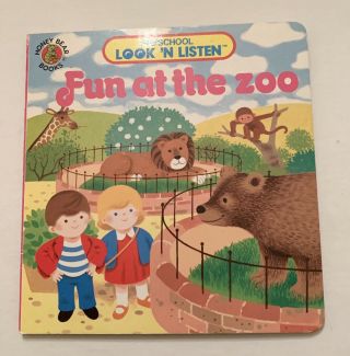 Fun At The Zoo Preschool Look ‘n Listen Toddlers Book & Cassette Tape 1986 Vtg
