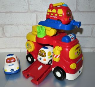 Vtech Toot Toot Big Fire Engine With Fire,  Police & Ambulance Vehicles - L@@k