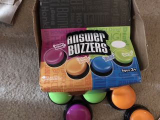 Learning Resources Answer Buzzers Set Of 12,  4 Prerecorded Sounds Game Buzzers