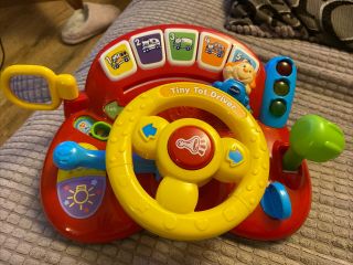 Vtech Tiny Tot Driver Steering Wheel Early Learning Toy Traffic Lights Sounds