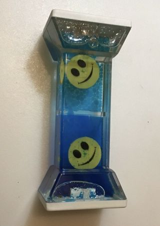 Vintage Liquid Motion Visual Sensory Water Wheel Toy Timer 5 " Blue Happy Face