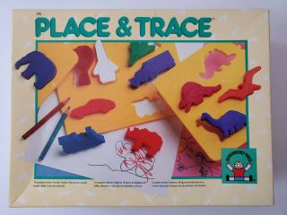 1990 Discovery Toys Place And Trace Puzzle For 24,  Months Animals Vehicles