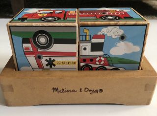 Melissa & Doug Vehicle Sound Blocks - 6 Puzzles In One.  Ships Next Day