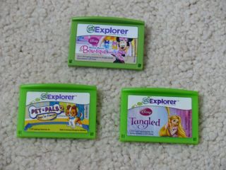 Leap Frog Explorer Games Cartridge Tangled,  Pet Pals 2 And Minnies Bow - Tique