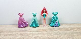 Disney Princess Magiclip Magic Clip Doll Ariel Little Mermaid W/ 3 Dresses