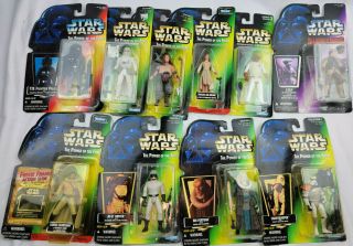 9 Star Wars Action Figures Power Of The Force Potf Hasbro 1996 - 1998 Plus 1