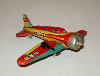Old Vtg 1950s 60s Tin Toy P52 Airplane Px - 52 Wwii Usaf Fighter Japan