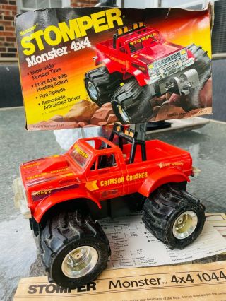 1984 Schaper Stomper Crimson Crusher Monster Truck 4x4 1044 Battery Operated Toy