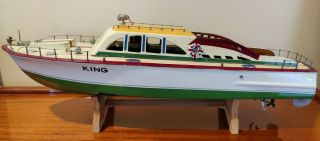 Vintage 1950s Ito Japan " King " 30 " Battery Operated Wooden Model Boat