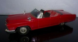 Vintage 13 " Tin Bandai Red Cadillac Convertible Battery Operated Car