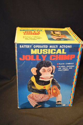 Vintage 1960s Daishin Musical Jolly Chimp Cymbal Clapping Monkey 3