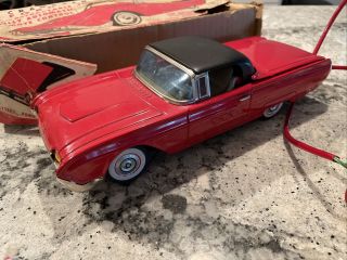 Cragstan Ford Thunderbird With Retractable Top,  Battery Op,  Tin,  Vintage Japan Toy