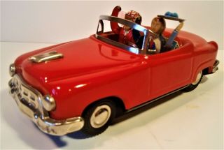 TIN FRICTION 1950 ' S ROMANCE CAR CADILLAC CONVERTIBLE W DRIVER & WIFE JAPAN 3