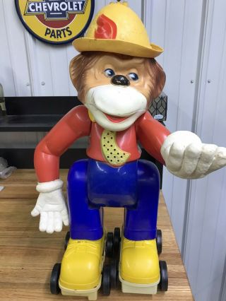 Vintage 1963 Battery Operated “clancy The Great Skating Monkey”