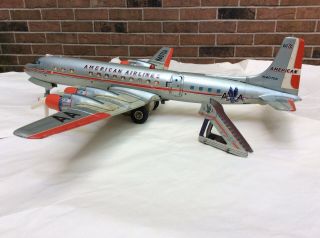 Yonezawa Tin Litho American Airlines DC - 7C Airliner 4